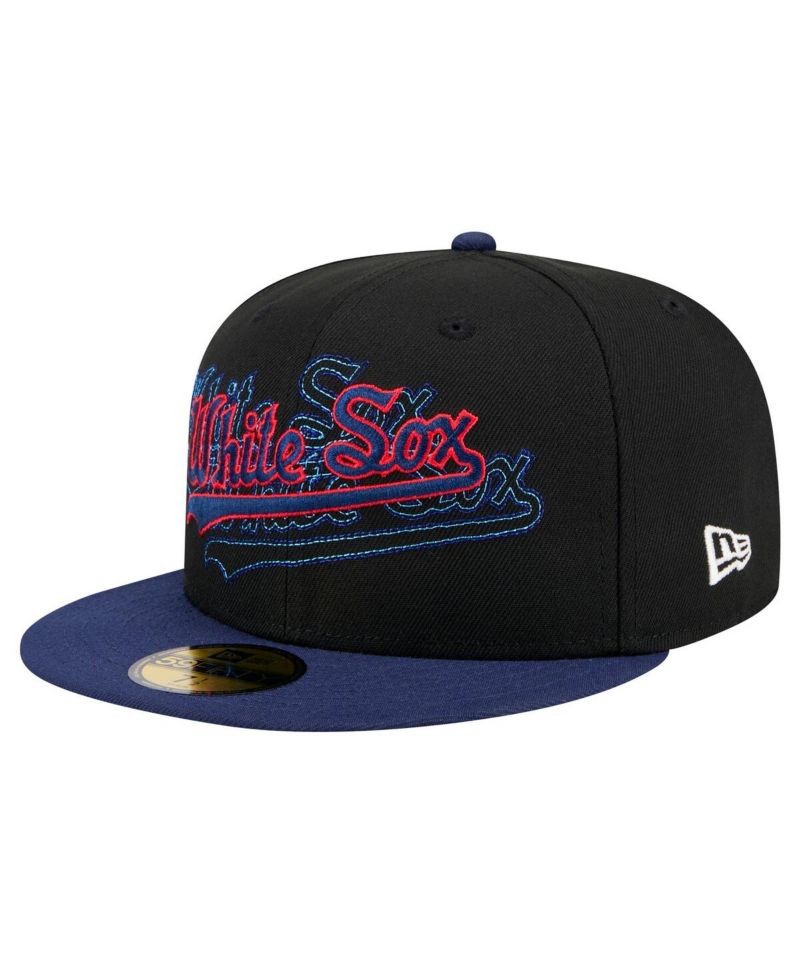 Men's Black Chicago White Sox Shadow Stitch 59FIFTY Fitted Hat