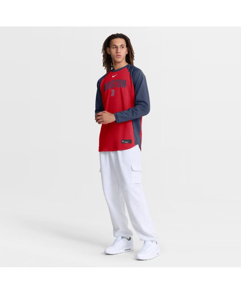 Men's Red Boston Red Sox Authentic Collection Raglan Dri-FIT Sweatshirt