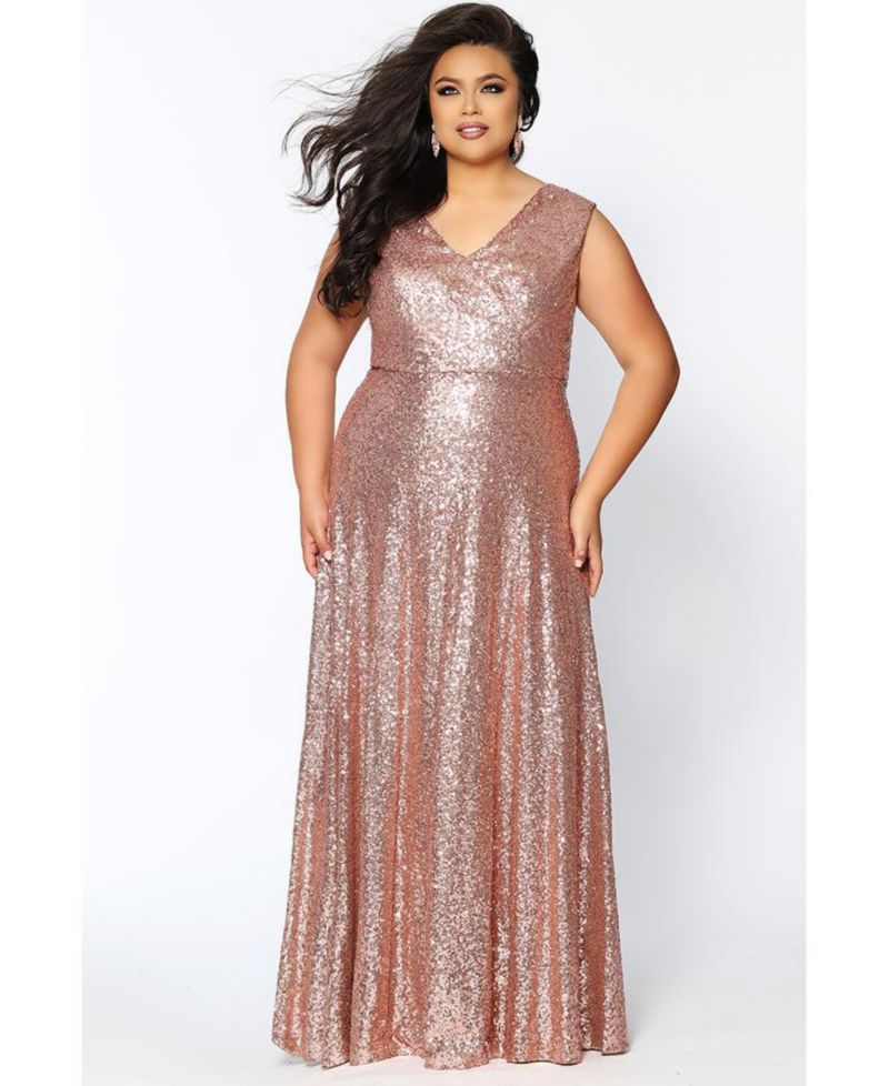 Women's V-Neck Sleeveless Sequin Maxi Dress