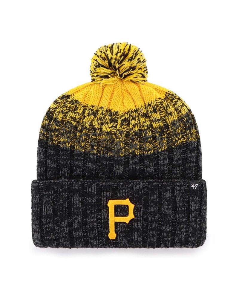 Men's Black Pittsburgh Pirates Cascade Cuffed Knit Hat with Pom