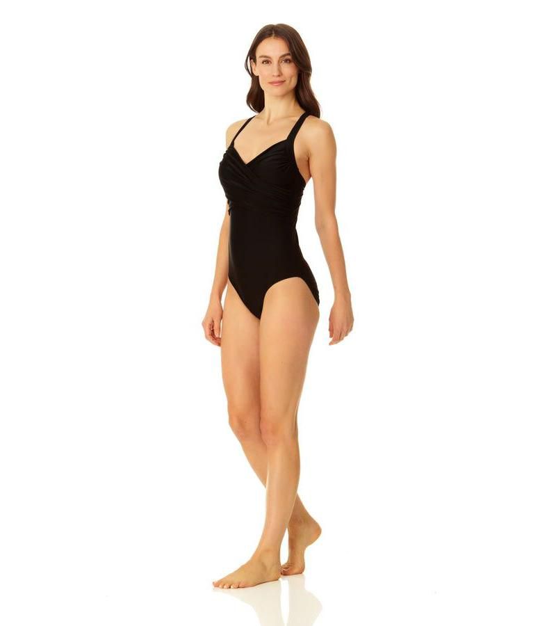 CopperControl - Women's Tummy Control Convertible Cross Front One Piece