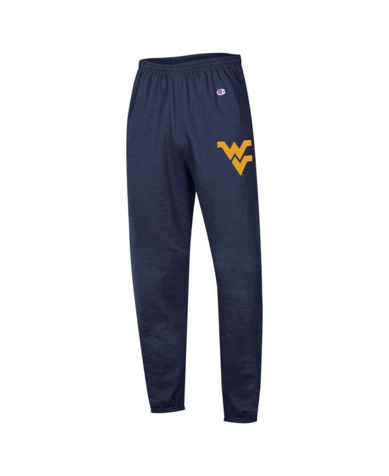 Men's Navy West Virginia Mountaineers Powerblend Banded Fleece Sweatpants