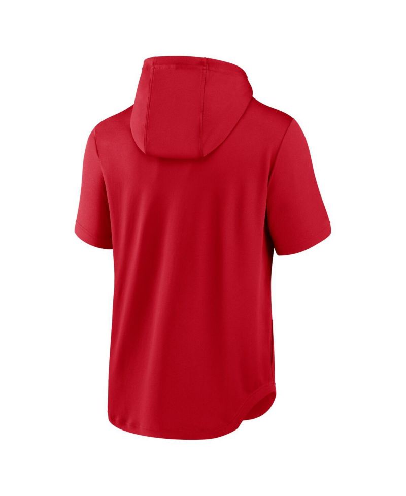 Men's Red Washington Nationals Springer Short Sleeve Team Pullover Hoodie
