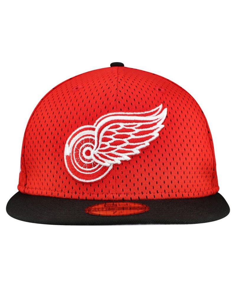 Men's Red/Black Detroit Red Wings Mesh Crown Two-Tone 59FIFTY Fitted Hat