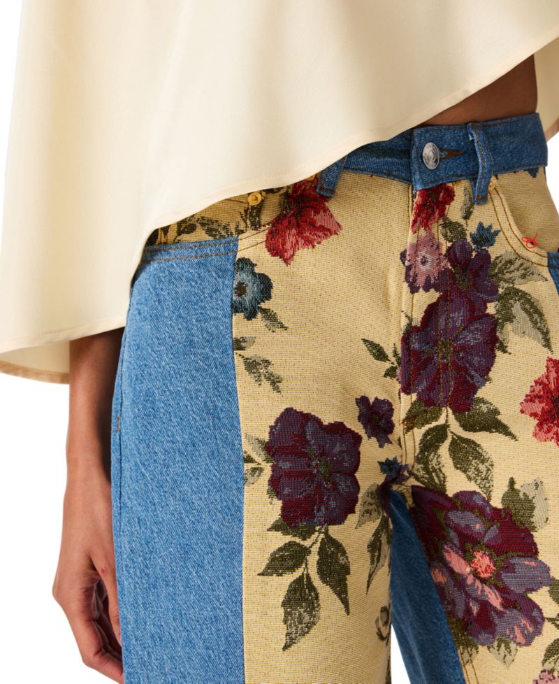Women's The Sydnee Floral Non-Stretch Wide-Leg Jeans