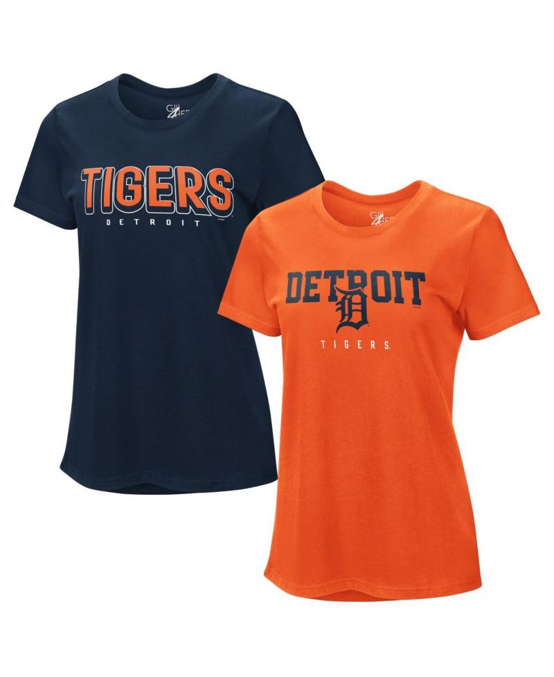 Women's Navy/Orange Detroit Tigers Two T-Shirt Combo Pack