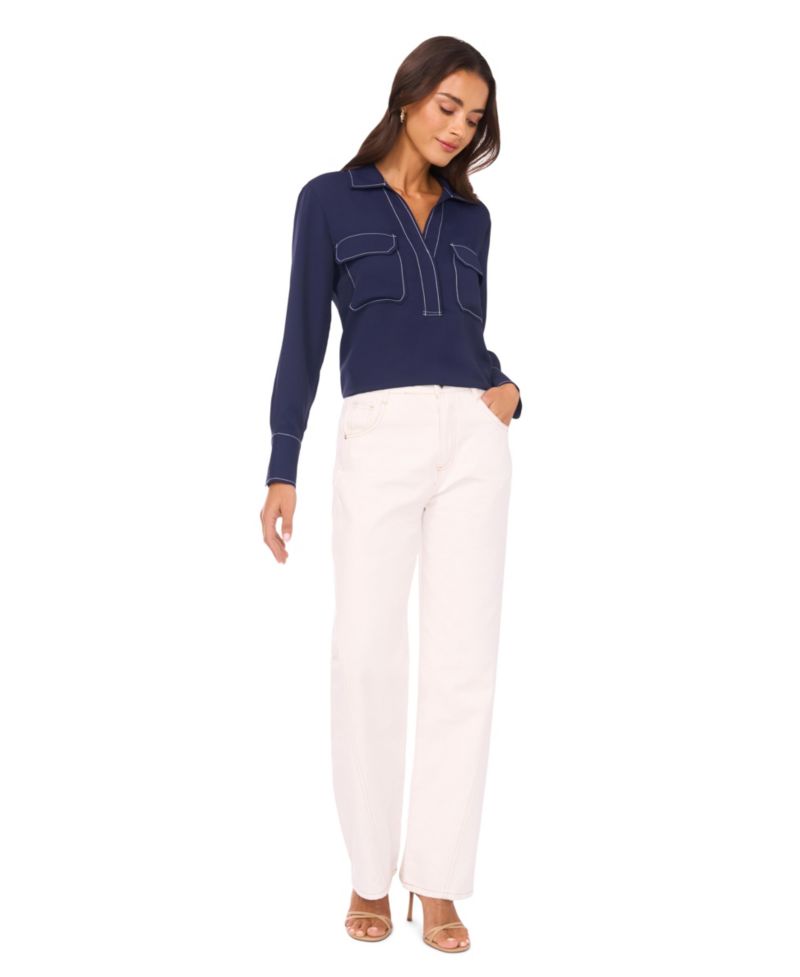 Women's Curved Seam Straight Jeans