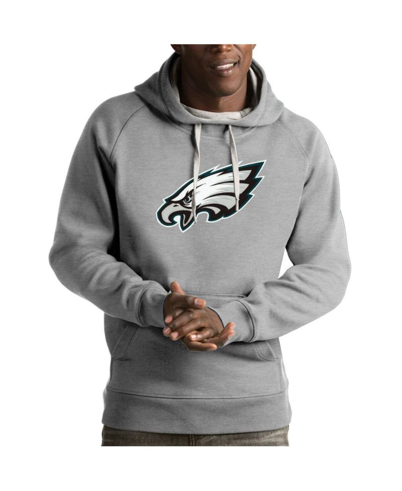 Men's Heather Gray Philadelphia Eagles Victory Pullover Hoodie