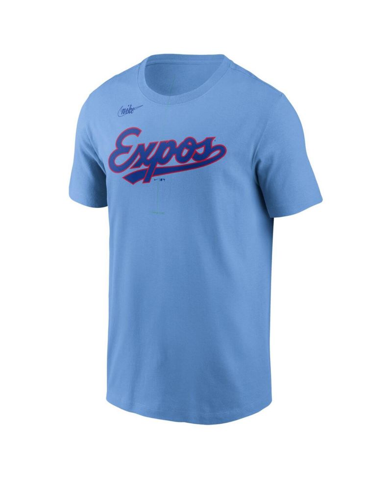 Men's Powder Blue Montreal Expos Cooperstown Wordmark T-Shirt