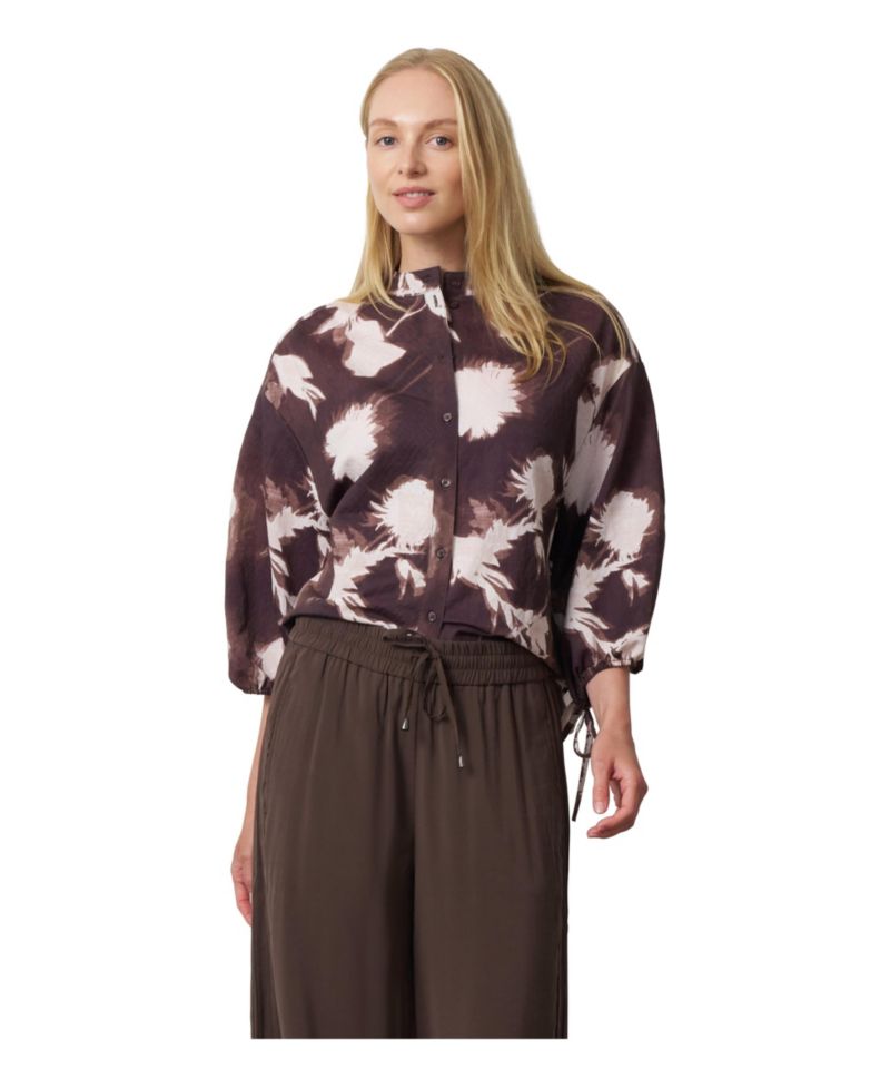 Women's Floral-Print Balloon-Sleeve Blouse