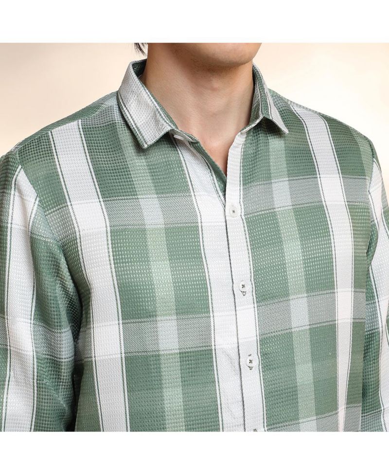 Men's Sage Green Tartan Plaid Shirt
