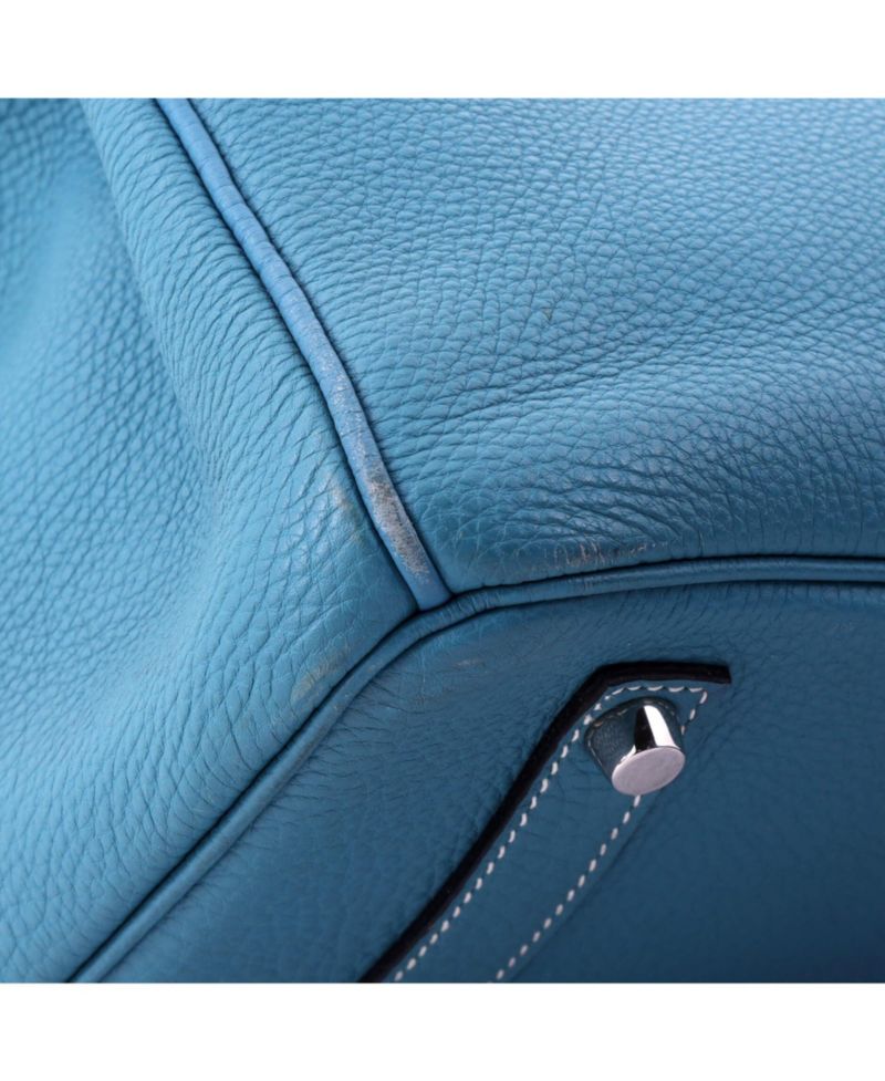Birkin 35 Handbag Blue Togo with Palladium Hardware
