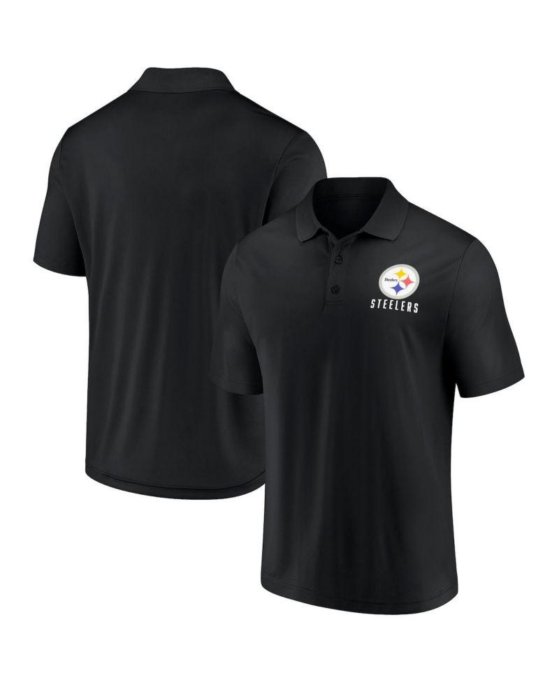 Men's Black Pittsburgh Steelers Lockup Polo Shirt
