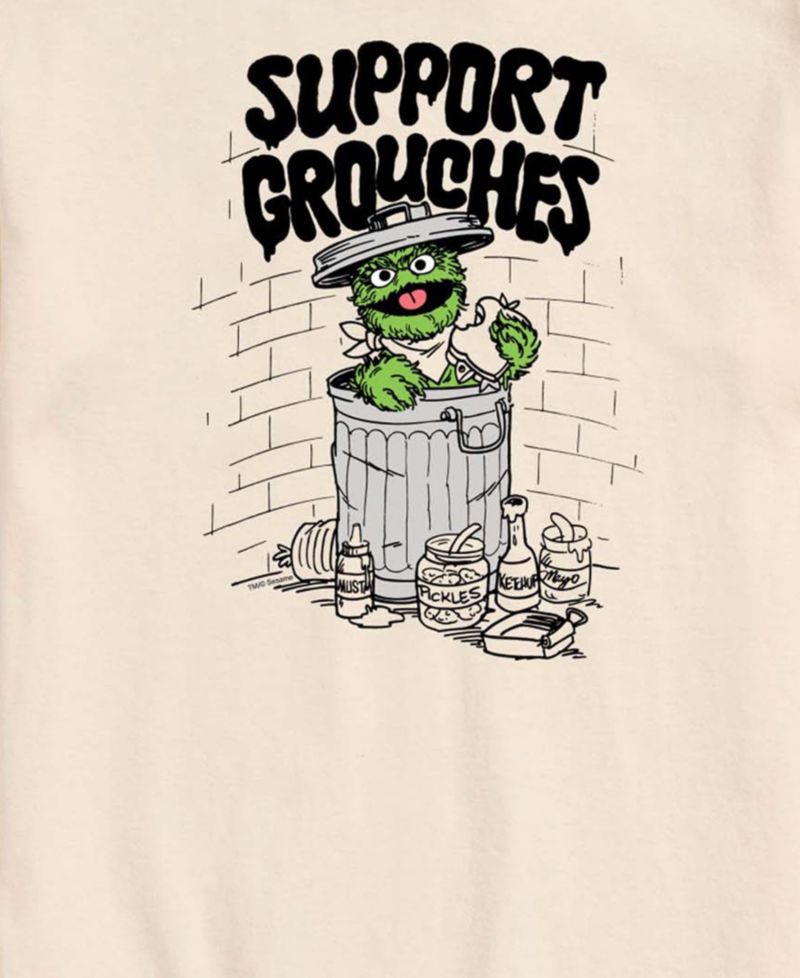 Men's Sesame Street Support Grouches Oscar Short-Sleeve Graphic T-Shirt