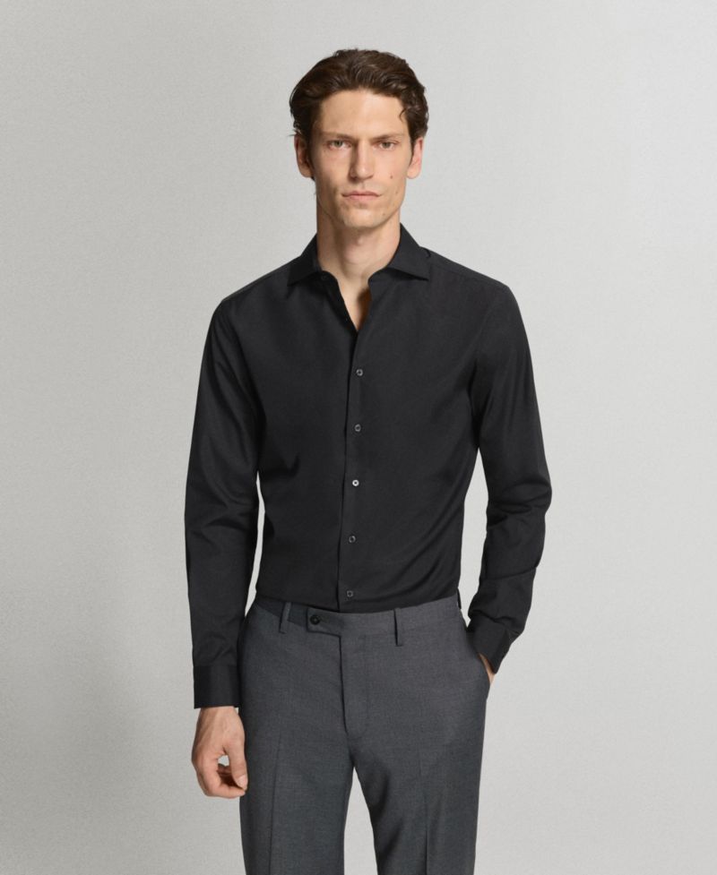 Men's Slim-Fit Cotton Poplin Dress Shirt