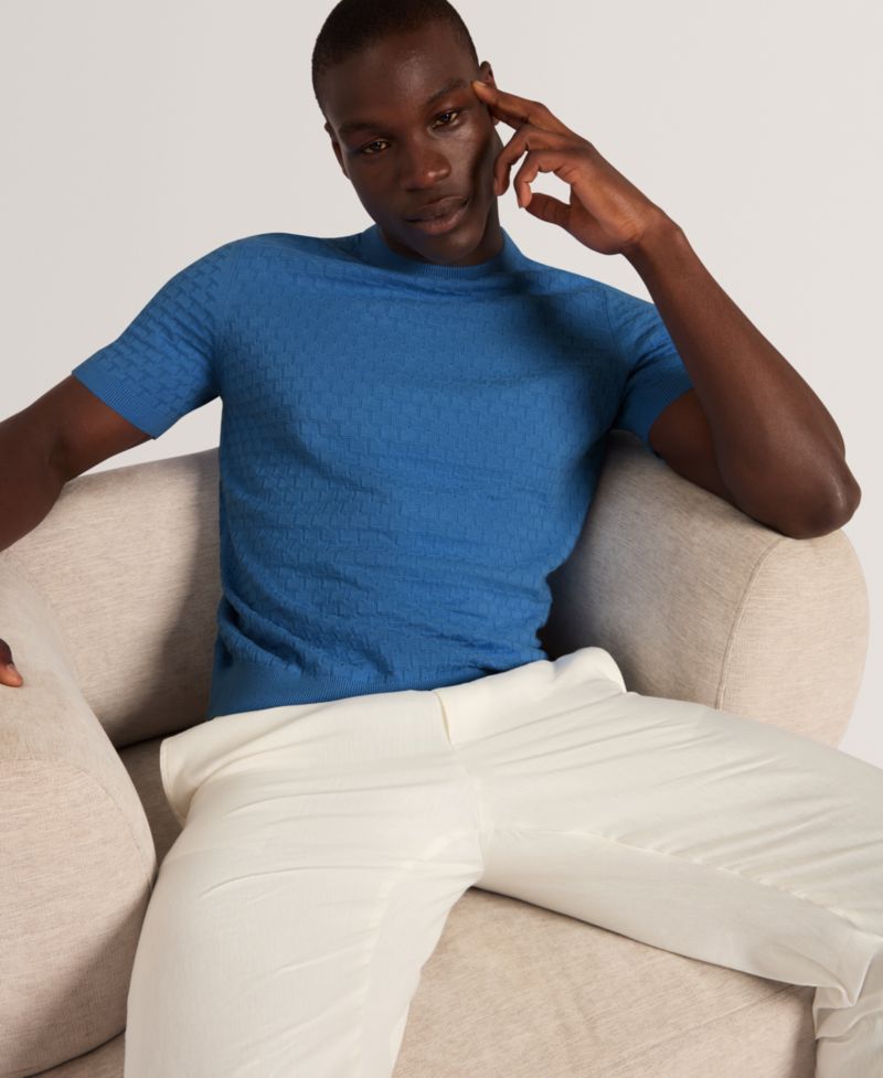 Men's Baker Ingvi Weaves Textured Crewneck T-Shirt