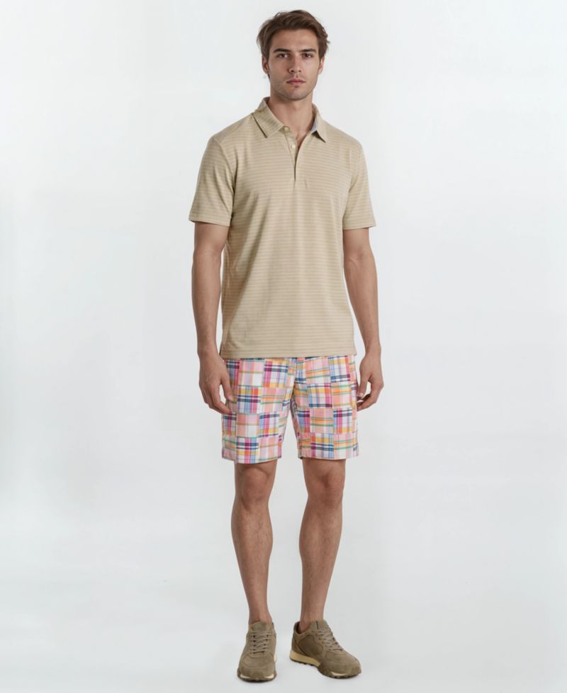 Men's Patch Detail Flat-Front Shorts