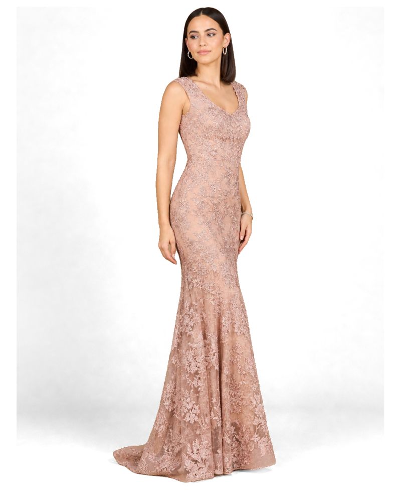 Women's Sleeveless Mermaid Lace Embroidered Gown