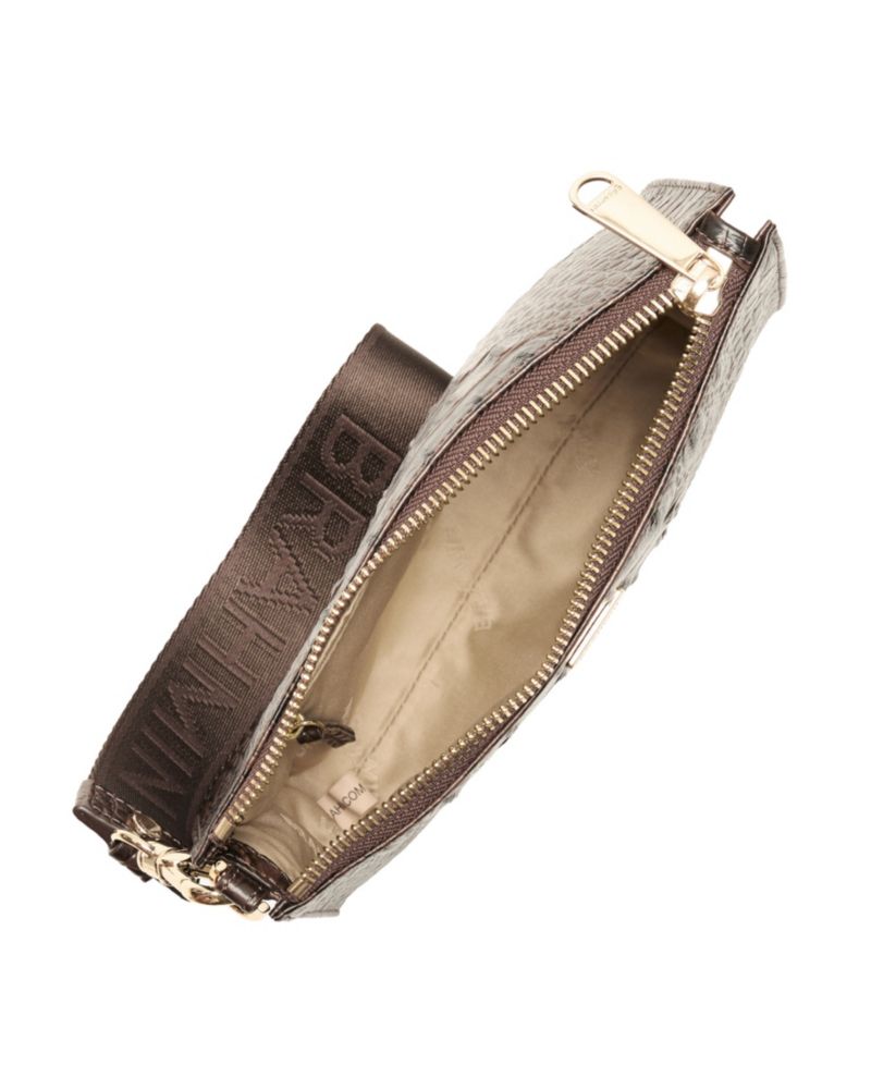 Adia Croc-Embossed Small Zippered Wristlet