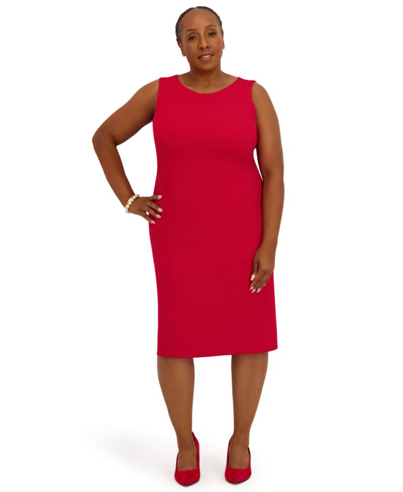 Women's Sleeveless Sheath Dress, Regular and Plus Size