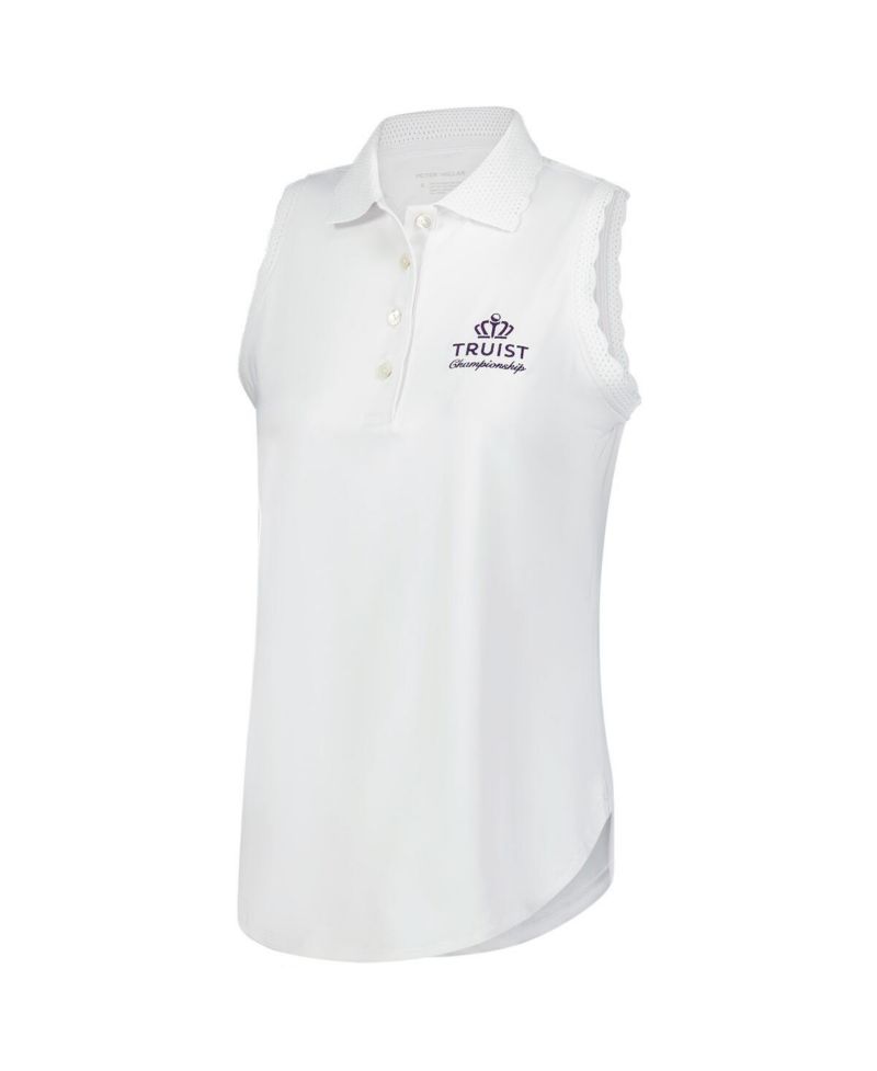 Women's White Truist Championship Opal Sleeveless Jersey Polo Shirt