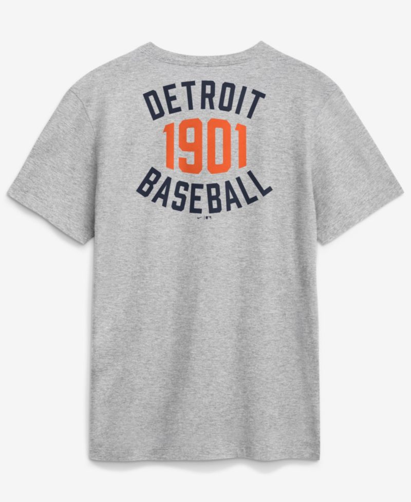 Men's Heather Gray Detroit Tigers Cooperstown 2-Hit T-Shirt