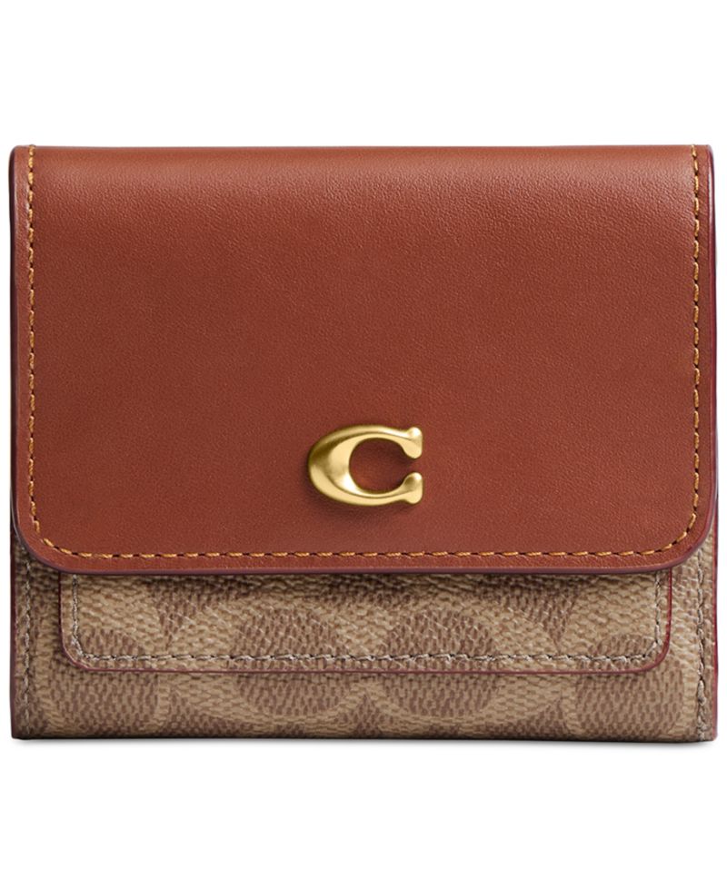 Mila Small Signature Canvas Flap Wallet