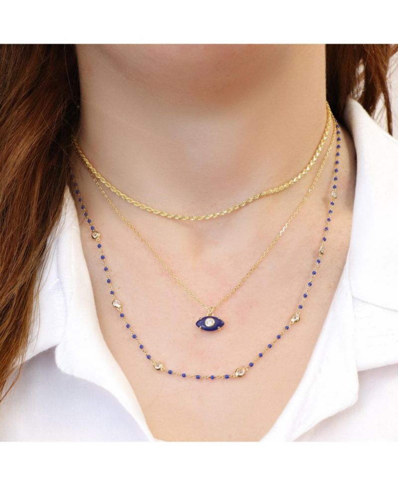 Lapis Evil Eye Necklace 14K Gold-Plated Sterling Silver