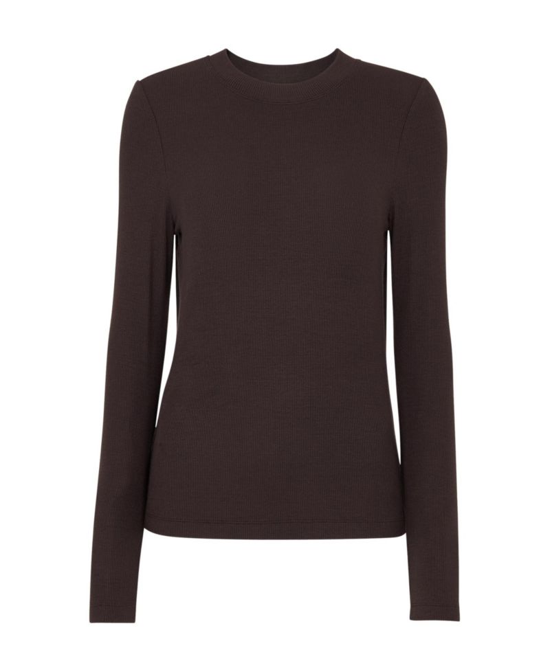 Women's Essential Long-Sleeve Crewneck Viscose-Blend T-Shirt