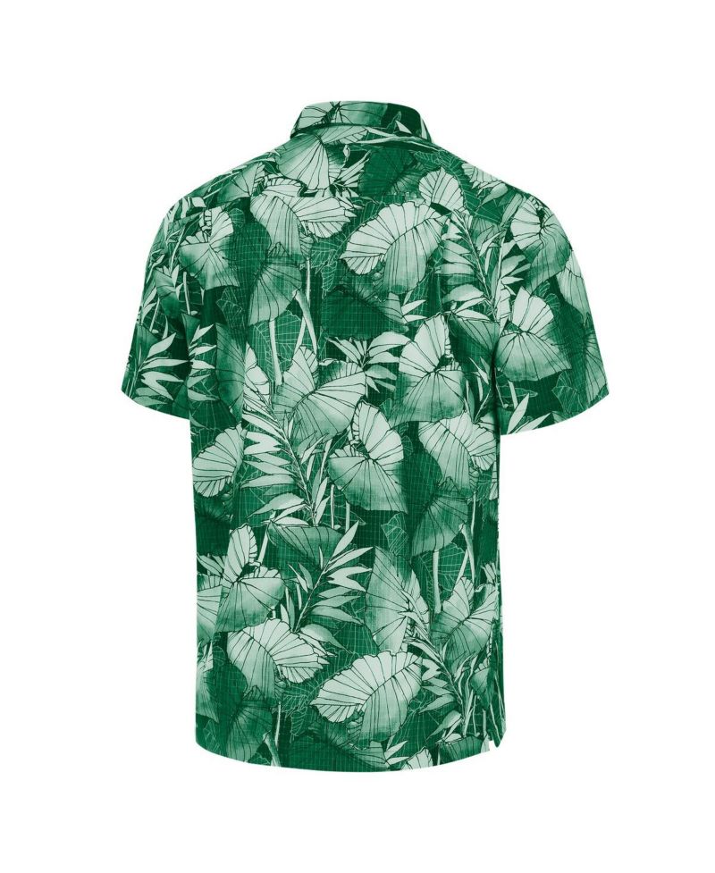 Men's Green Oregon Ducks Big & Tall Coast Nuevo Fronds IslandZone Button-Up Shirt