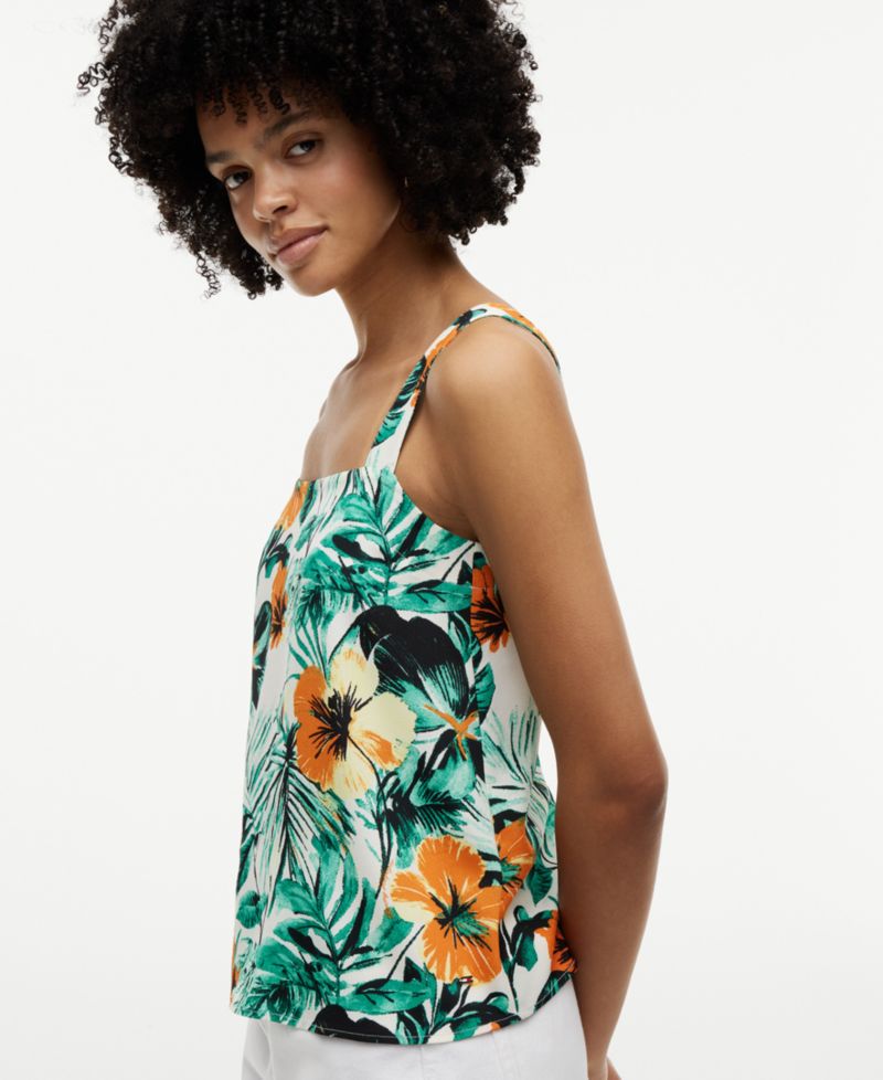 Women's Printed Sleeveless Square Neck Blouse