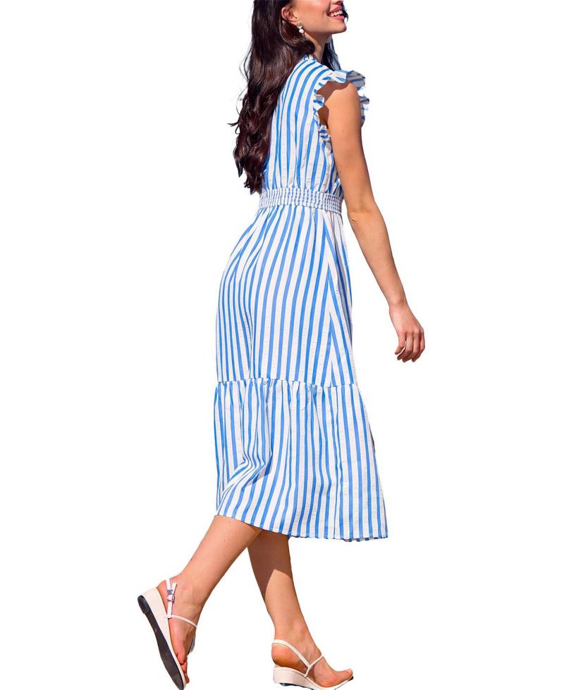 Women's Rain Check Striped Maxi Beach Dress