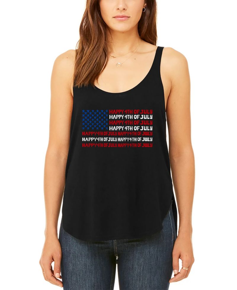 Women's Happy Premium Word Art Flowy Tank Top