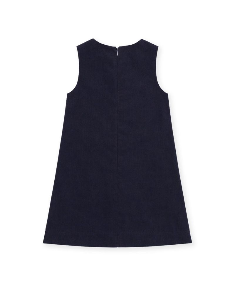 Girl's (4-6X) Corduroy Jumper with Flowers Dresses