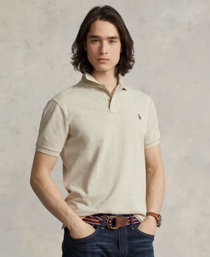 Men's Cotton Custom Slim Fit Mesh Polo Shirt