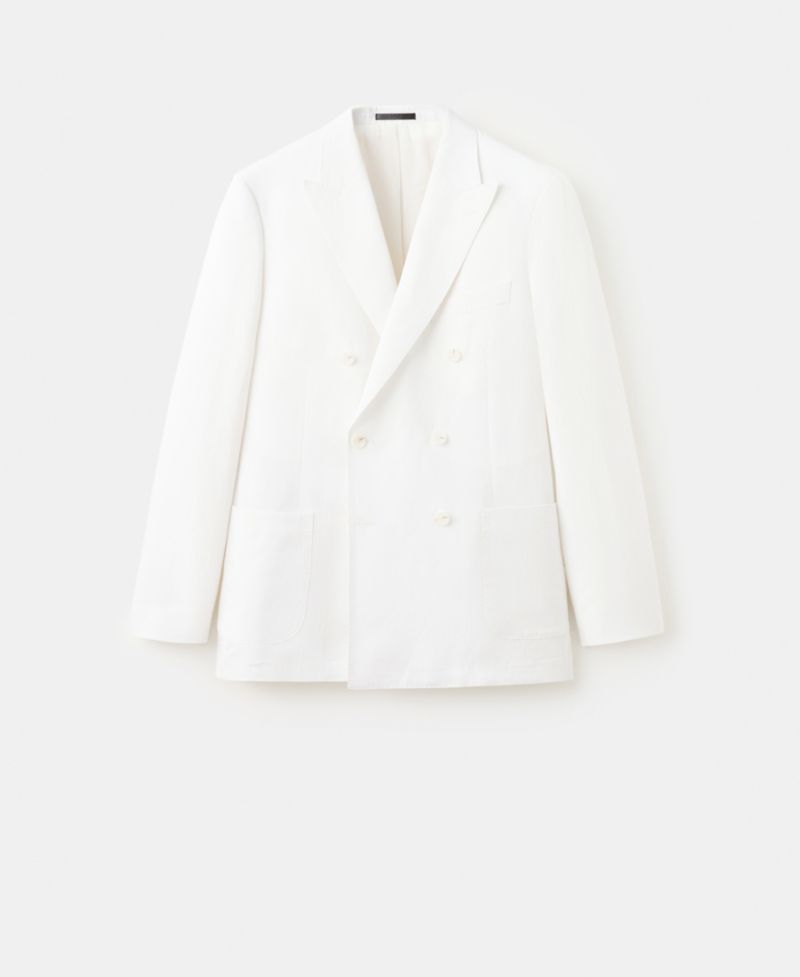 Men's Linen Lyocell Double-Breasted Suit Jacket