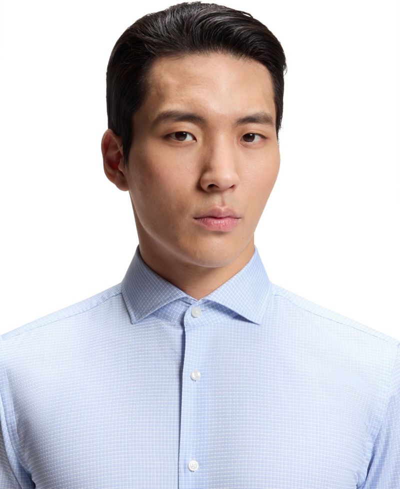 Men's Easy-Iron Cotton Twill Slim-Fit Dress Shirt