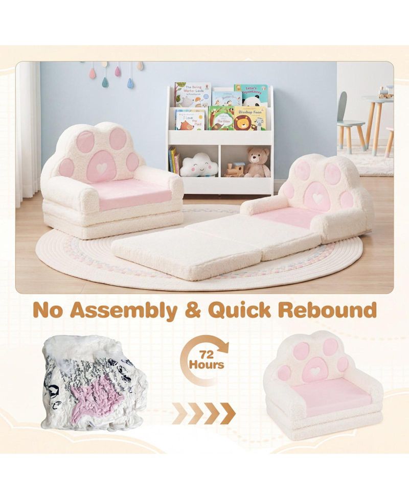 2-in-1 Convertible Kids Sofa and Lounger with Removable Washable Cover