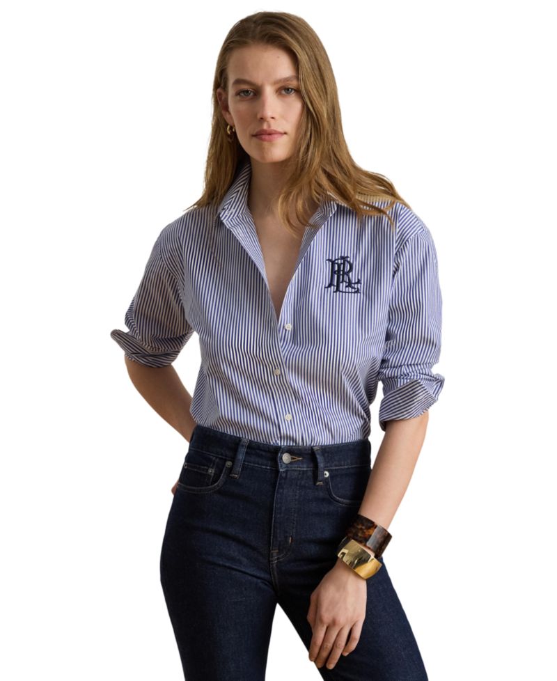 Petite Relaxed Fit Stretch Cotton Shirt