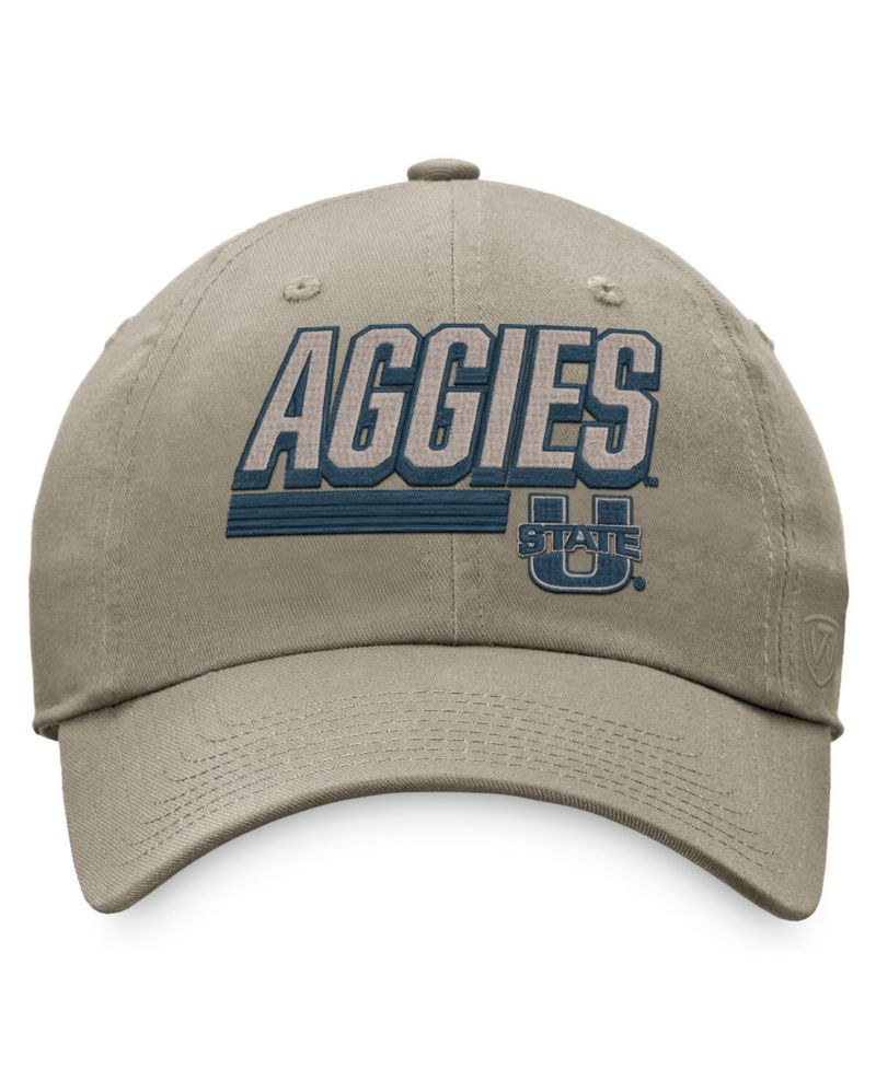 Men's Khaki Utah State Aggies Slice Adjustable Hat