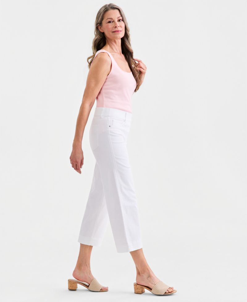 Petite High-Rise Cropped Wide-Leg Jeans