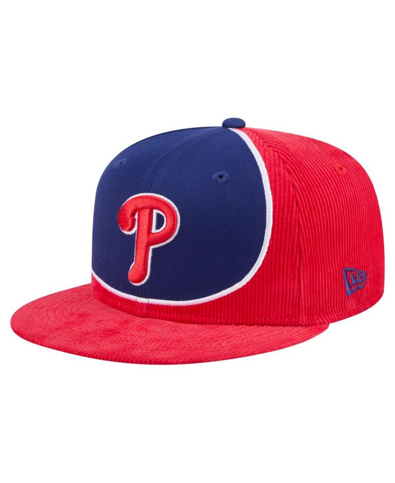 Men's Red/Royal Philadelphia Phillies Retro Split Corduroy Snapback Hat