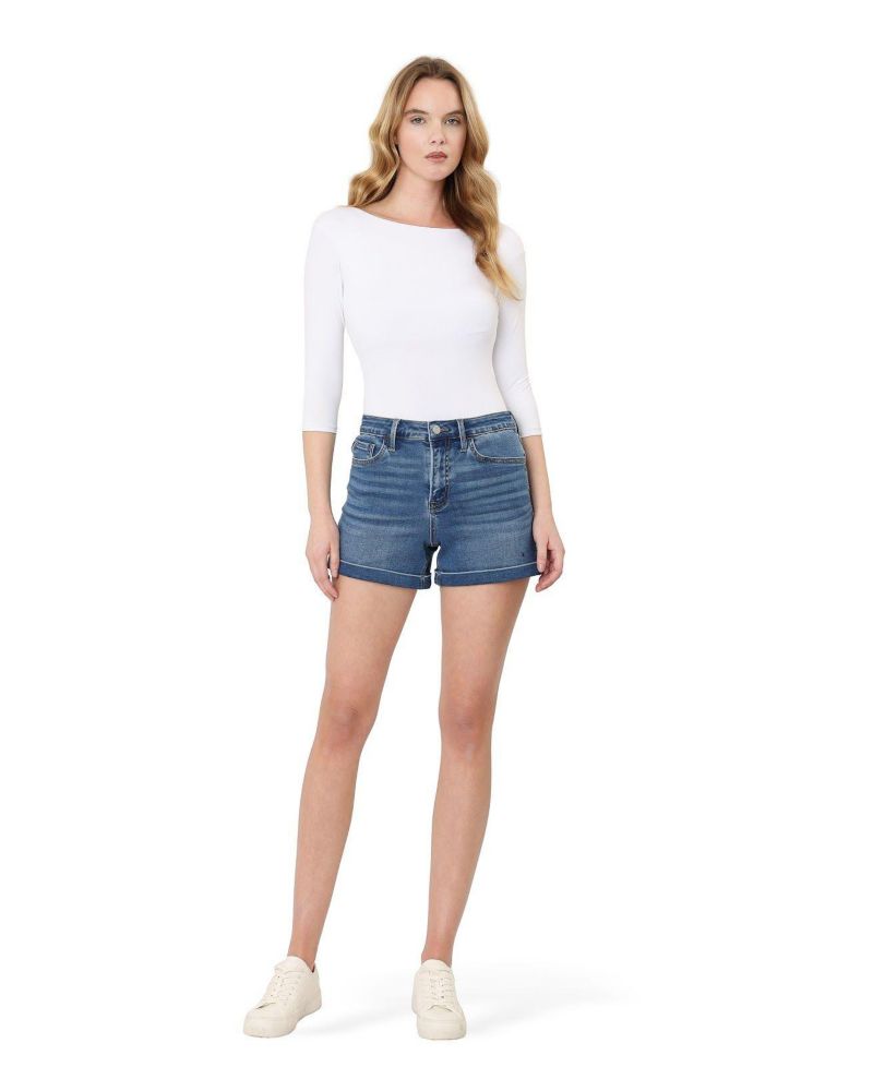 Women's High Rise Super Soft Cuffed Denim Shorts