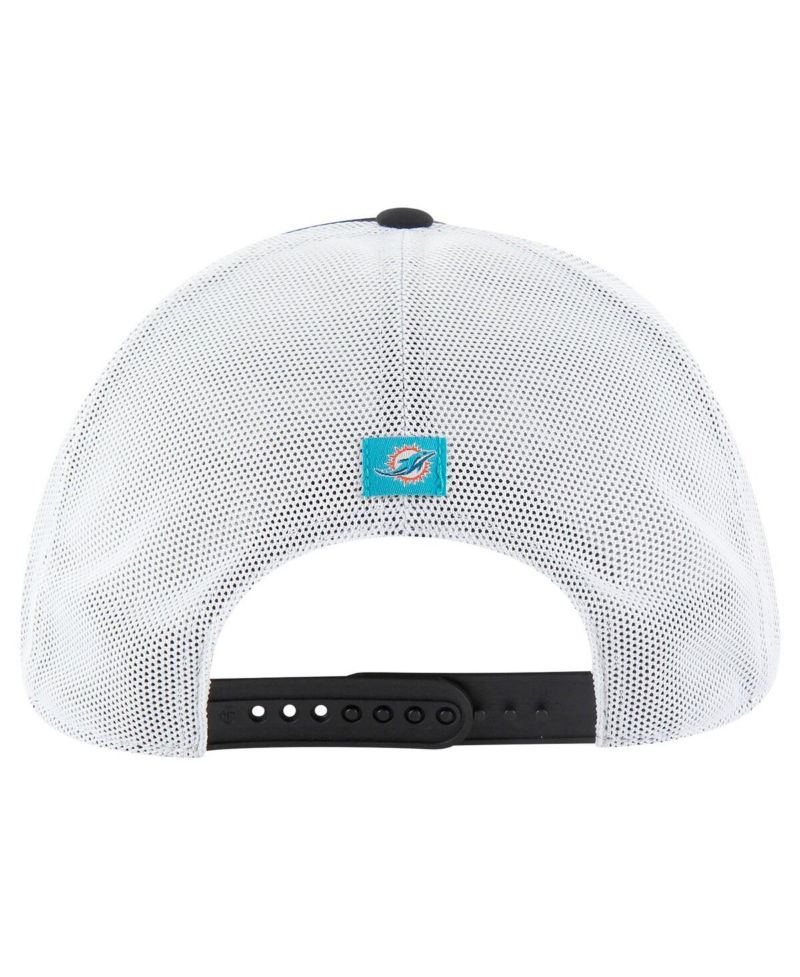 Men's Black/White Miami Dolphins Downburst Relaxed Hitch Trucker Adjustable Hat