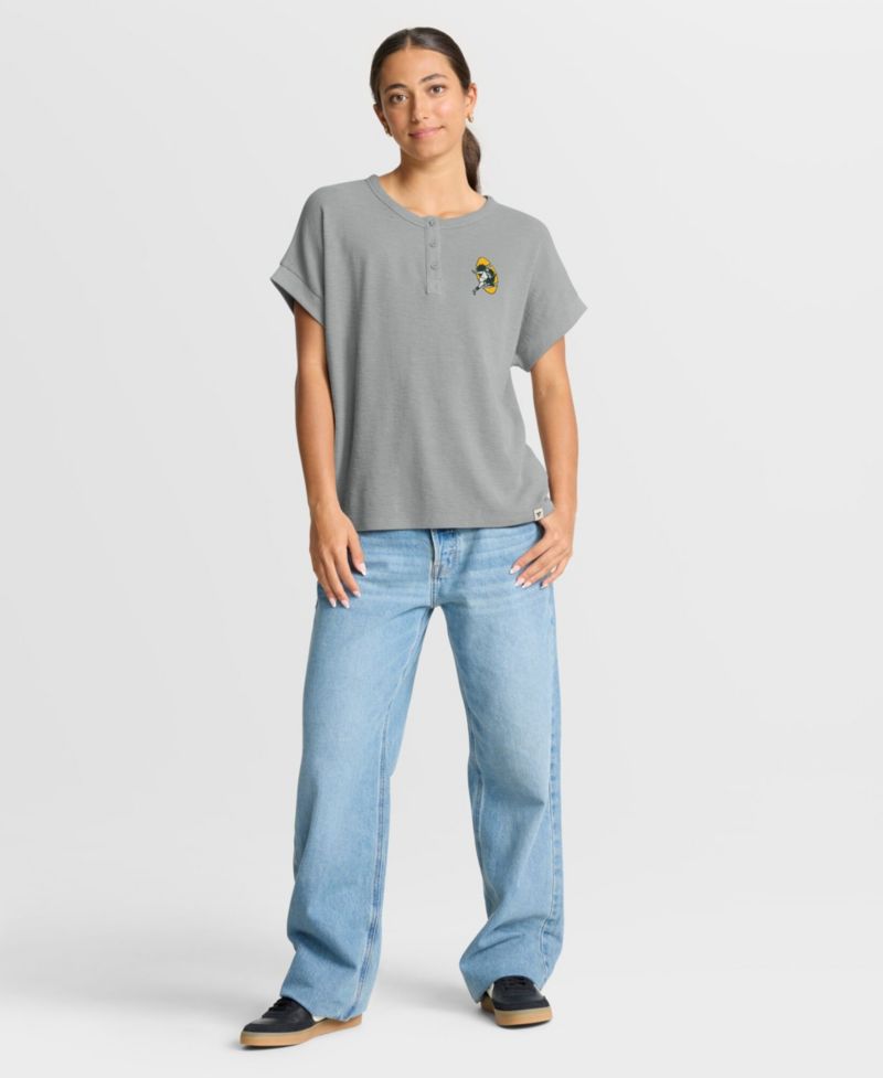 Women's Hometown Premium Oversized Short-Sleeve Henley Shirt