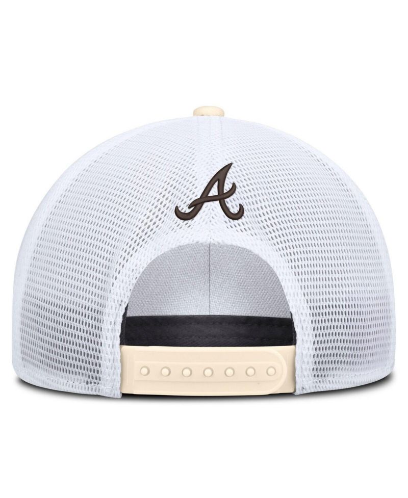 Men's Natural/White Atlanta Braves Rise Dri-FIT Trucker Adjustable Hat