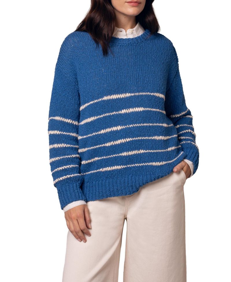 Women's Long Sleeve Drop Stitch Breton Sweater