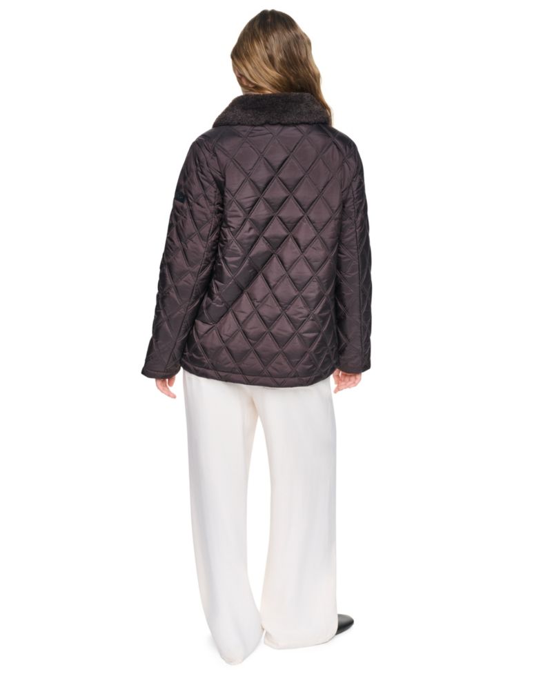 Women's Sherpa Collar Diamond-Quilted Coat