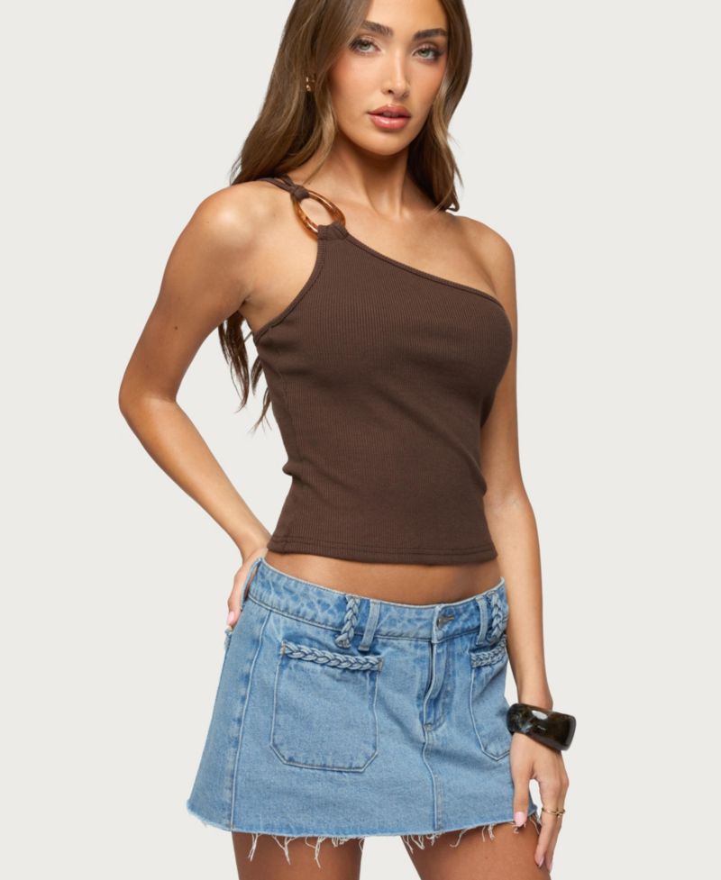 Women's Calista Ribbed One Shoulder Top