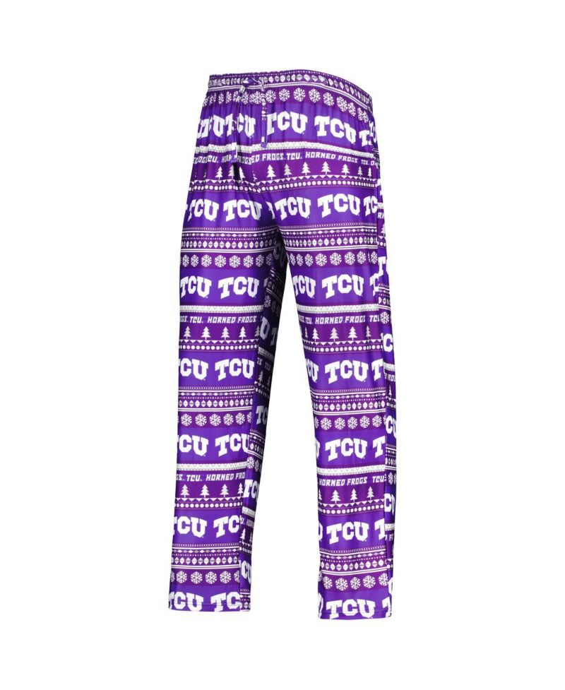 Men's Purple TCU Horned Frogs Swivel Long Sleeve T-shirt and Pants Sleep Set